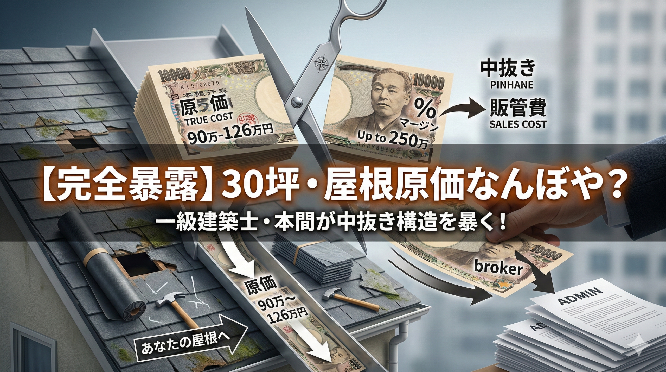 30坪の屋根カバー工法の原価公開